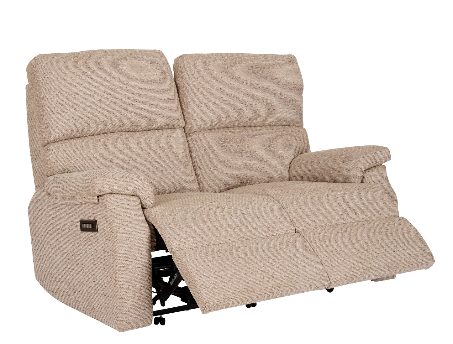 Celebrity Newstead Two Seater Settee Electric Powered Reclining Fabric Sofa With Lumbar & Headrest Adjustment Option