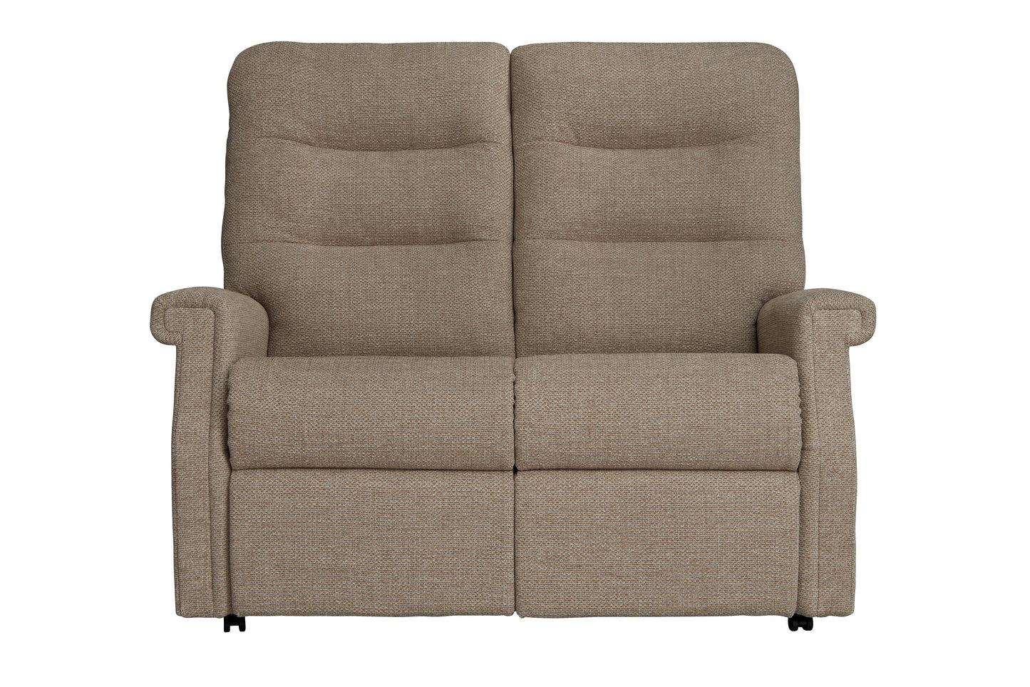 Beige celebirty sandhurst recliner sofa on a white background