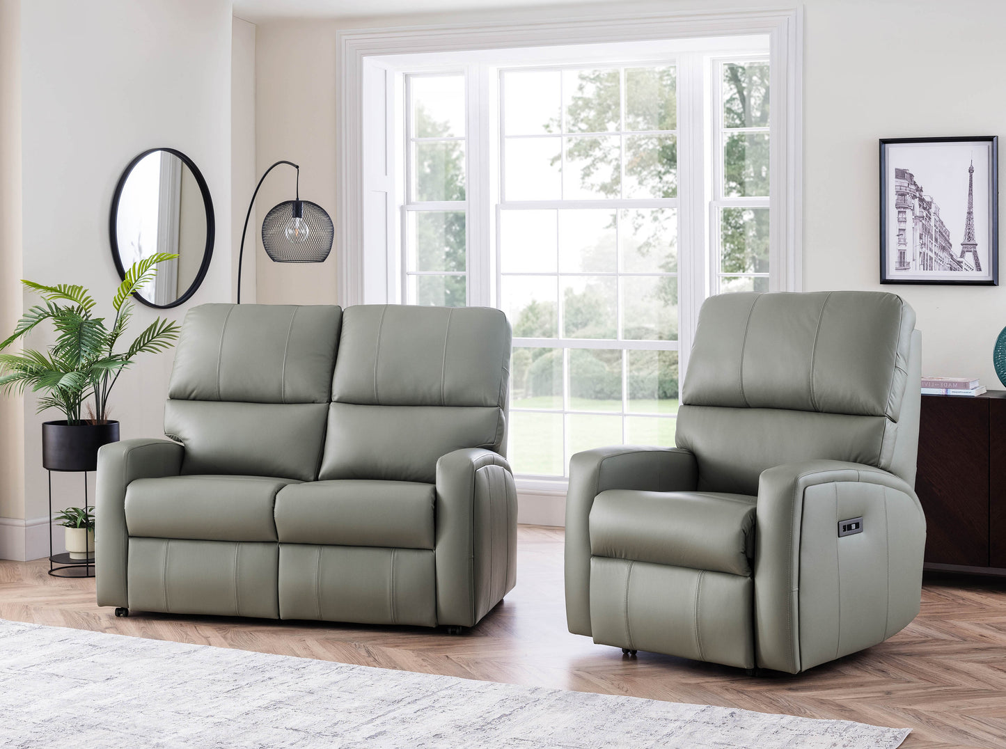 Celebrity Southwell Three Seater Manual Reclining Leather Sofa