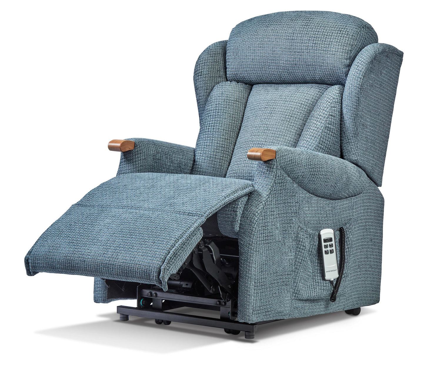 Sherborne Cartmel Knuckle Single Motor Fabric Riser Recliner Armchair With Lumbar & Headrest Adjustment Option VAT FREE