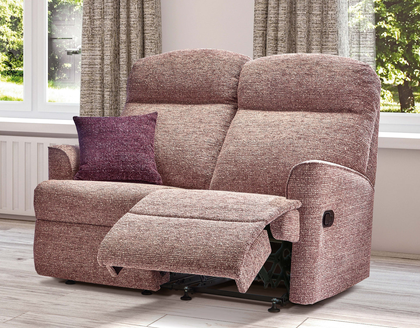 Sherborne Harrow Two Seater Manual Reclining Fabric Sofa