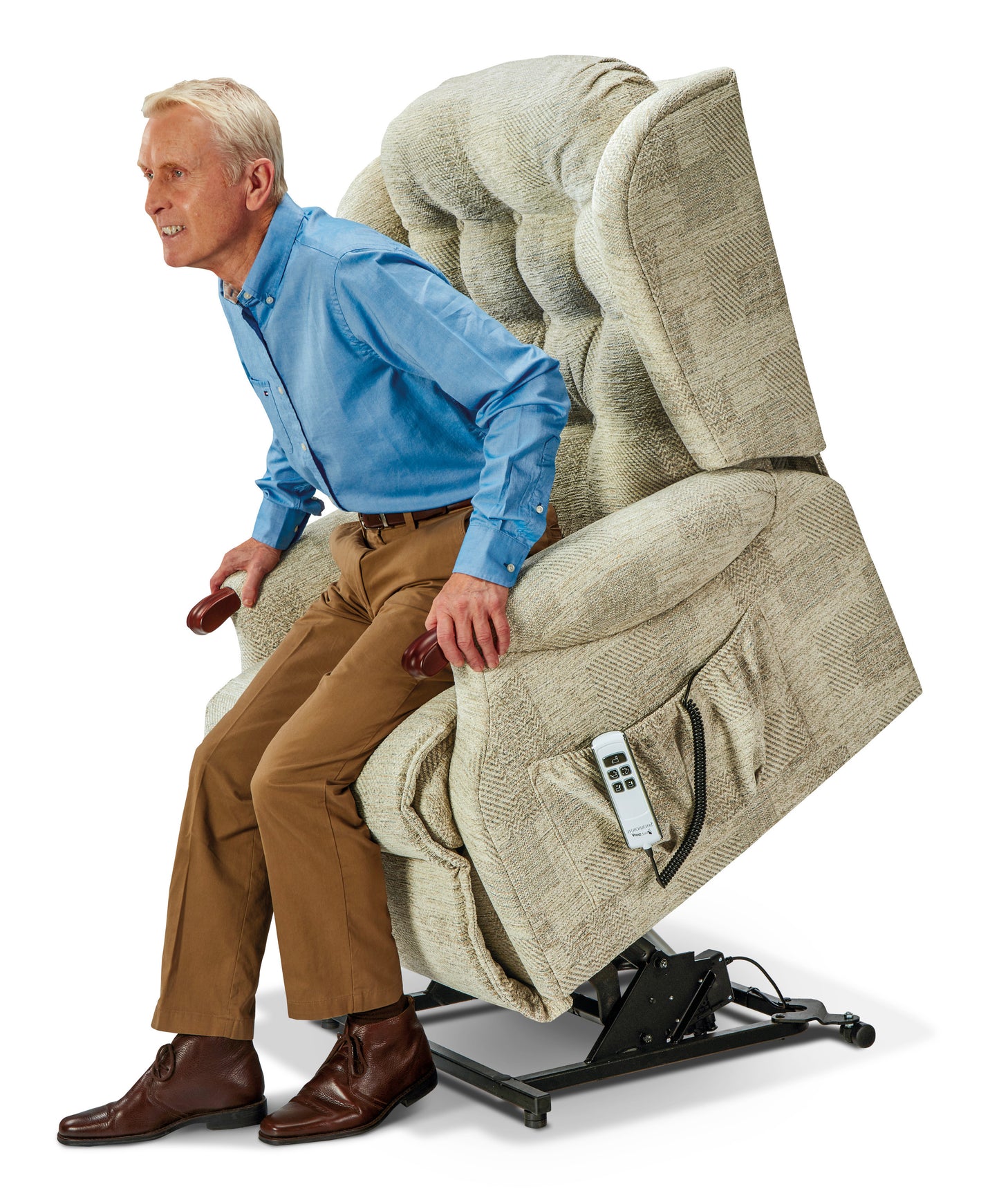 Sherborne Lynton Knuckle Cloud Comfort Triple Motor Fabric Rise And Recliner Armchair VAT FREE