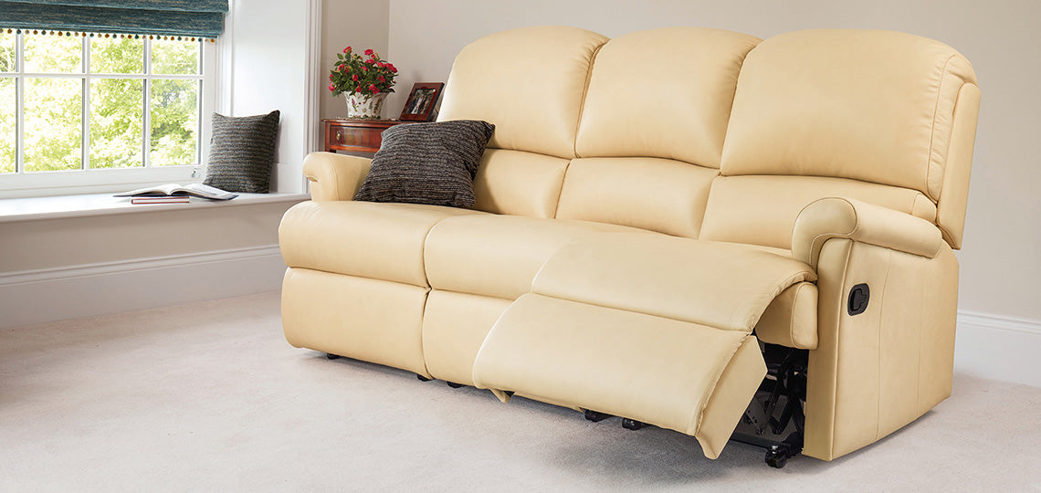 Sherborne Nevada Three Seater Electric Reclining Leather Sofa