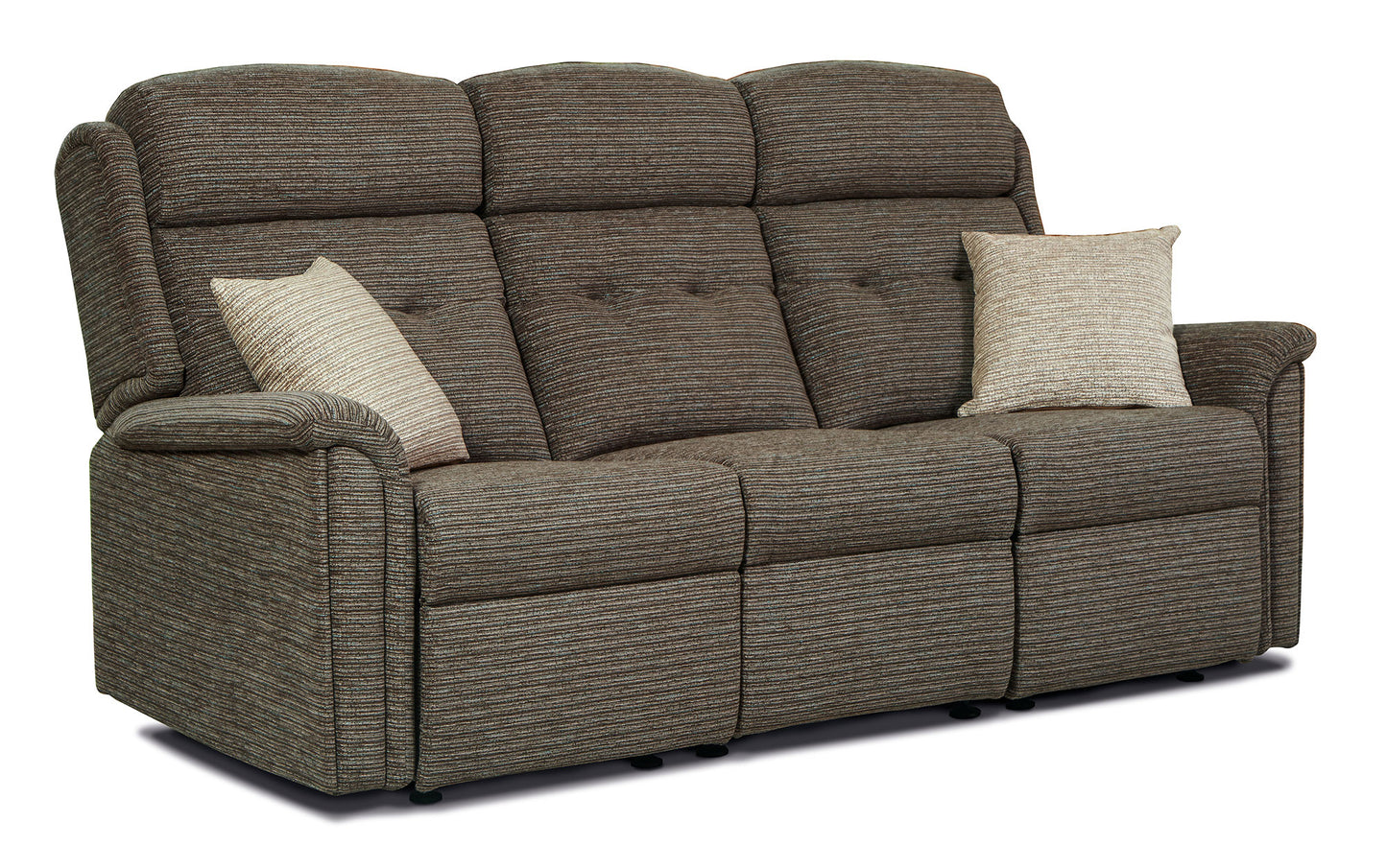 Sherborne Roma Three Seater Electric Reclining Fabric Sofa With Headrest Adjustment Option