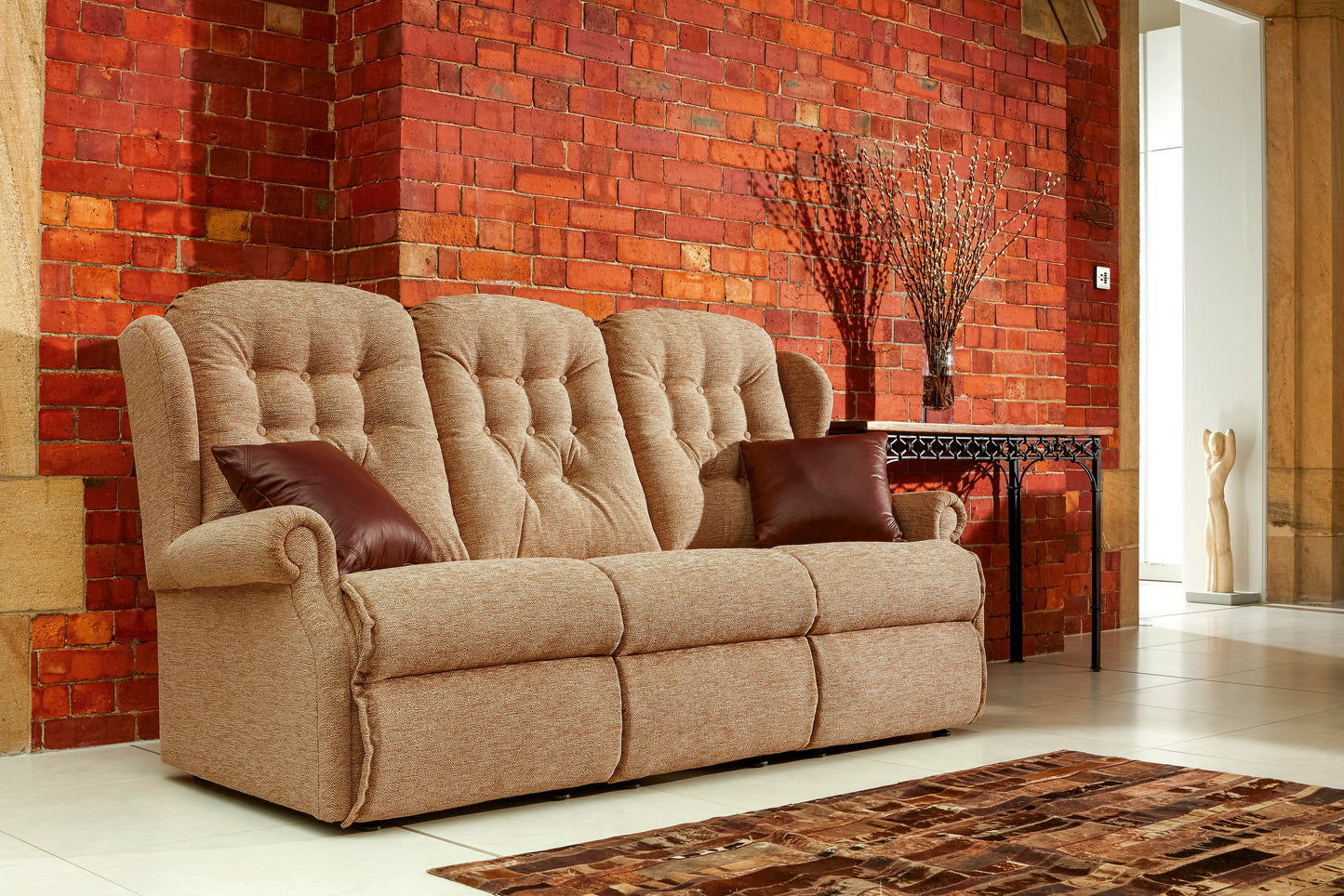 Sherborne Lynton Three Seater Fixed Fabric Sofa