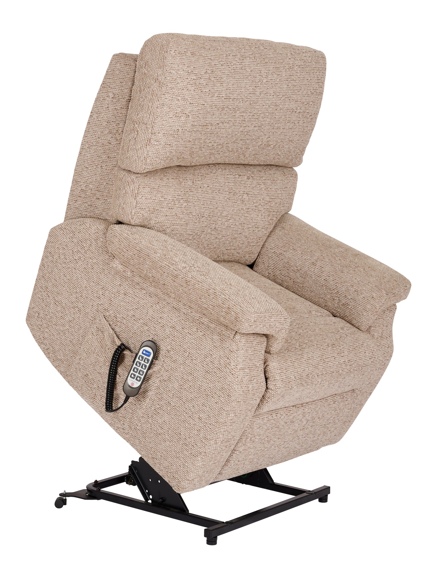Celebrity Newstead Dual Motor Rise And Recliner Fabric Armchair With Adjustable Headrest Option VAT FREE