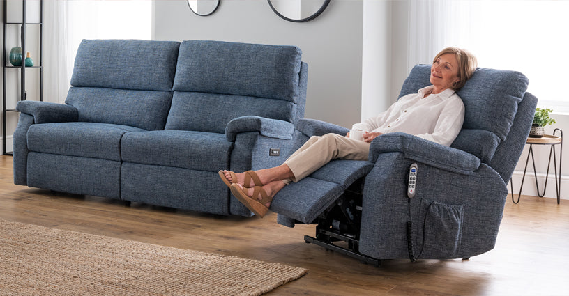 Celebrity Newstead Three Seater Settee Manual Reclining Fabric Sofa