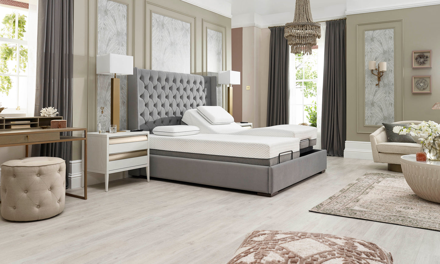 Premium Upholstered Opera Kensington Adjustable Bed Frame Base Only VAT FREE