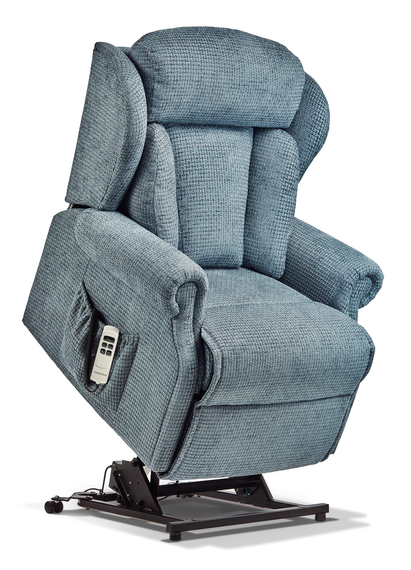 Sherborne Cartmel Cloud Comfort Triple Motor Fabric Riser Recliner Armchair With Lumbar & Headrest Adjustment Option VAT FREE