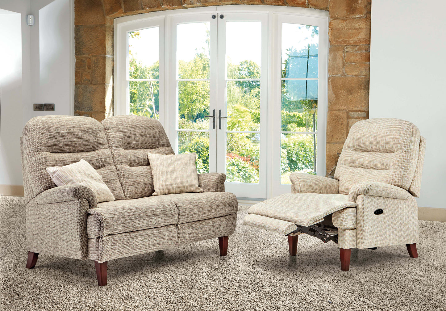 Sherborne Keswick Fireside Classic Electric Powered Recliner Fabric Armchair