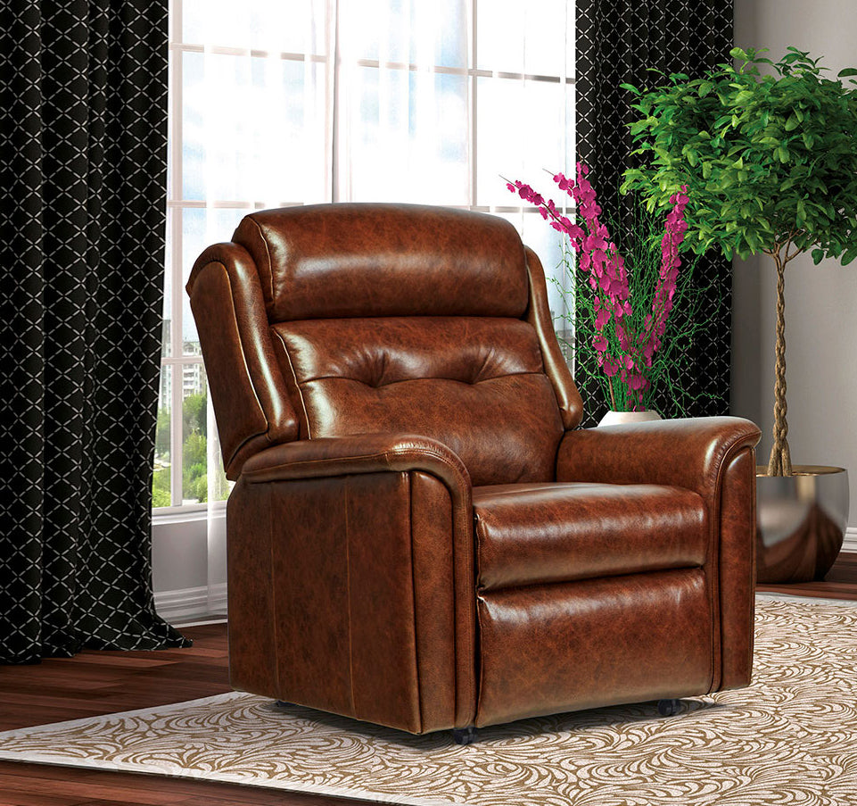 Sherborne Roma Single Motor Leather Rise And Recliner Armchair With Lumbar Or Headrest Adjustment Option VAT FREE