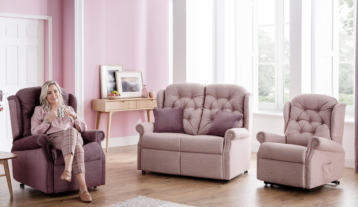 Celebrity Woburn Two Seater Settee Manual Reclining Fabric Sofa With Mammoth Foam