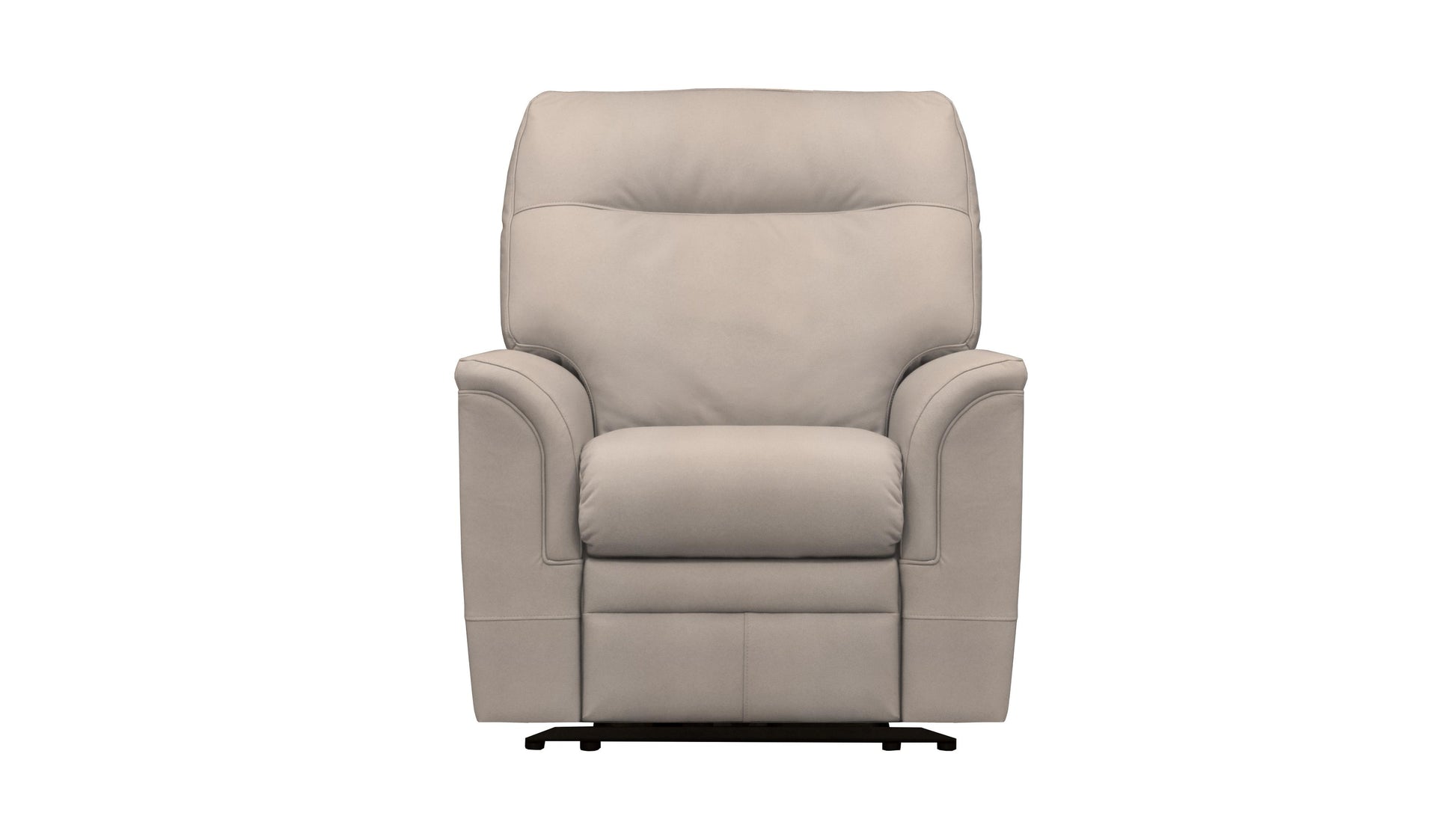 Beige leather recliner chair on a white background