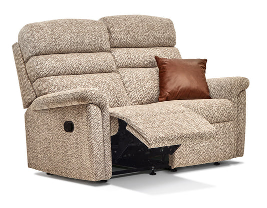 Sherborne Comfi-Sit Two Seater Electric Reclining Fabric Sofa With Headrest Adjustment Option
