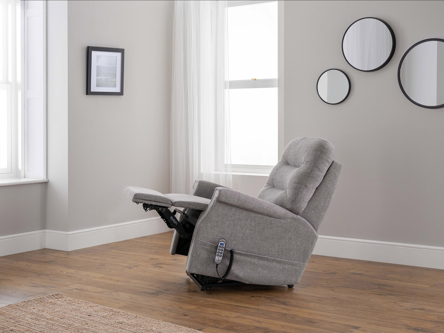 Celebrity Sandhurst Cloud Zero Triple Motor Rise And Recliner Fabric Armchair With Mammoth Foam With Adjustable Headrest Option VAT FREE