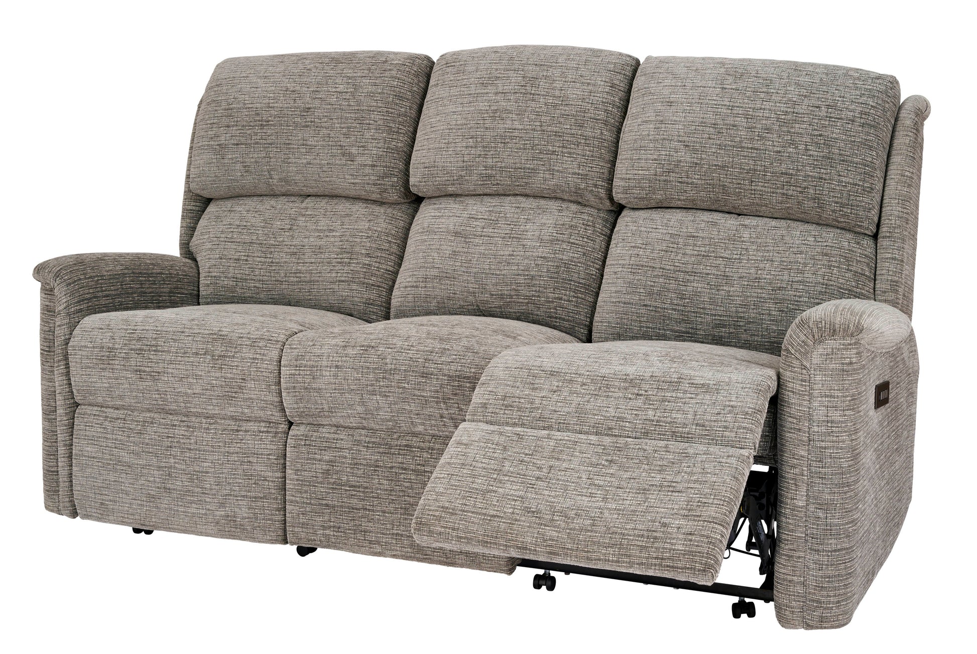 Gray recliner sofa on a white background