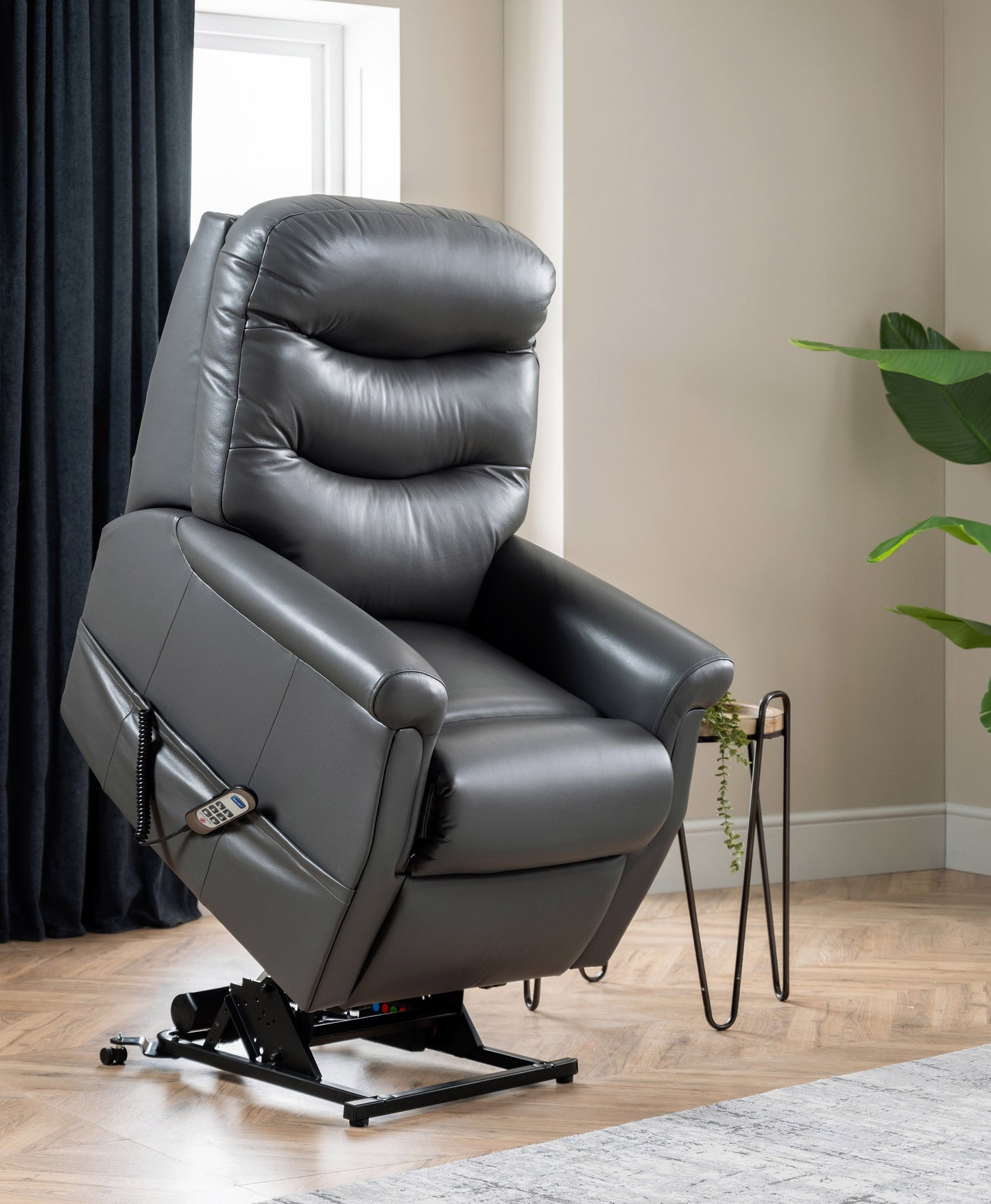 Celebrity Hollingwell Dual Motor Rise And Recliner Leather Armchair With Lumbar & Headrest Adjustment Option VAT FREE