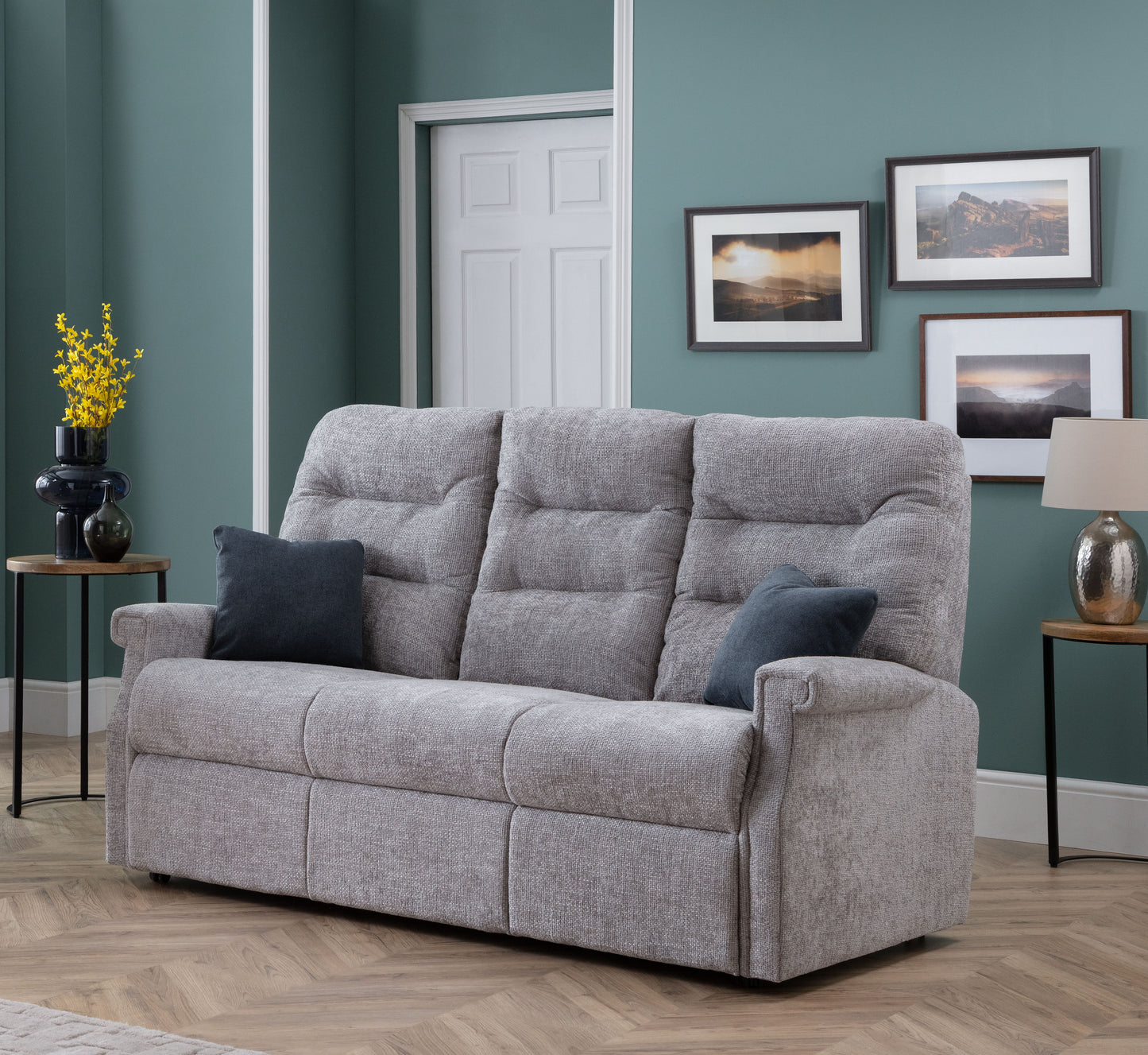 Celebrity Sandhurst Three Seater Settee Electric Powered Reclining Fabric Sofa With Mammoth Foam
