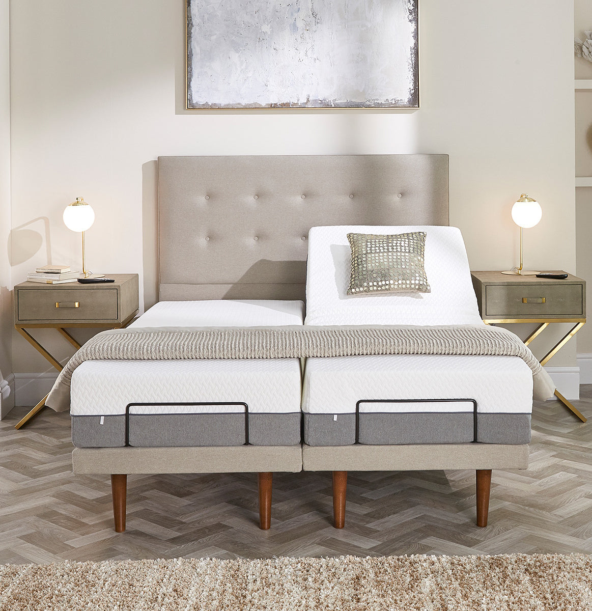 Emerald Motion Adjustable Bed With A Gel 1000 Pocket Sprung Soft Medium Feel Mattress VAT FREE