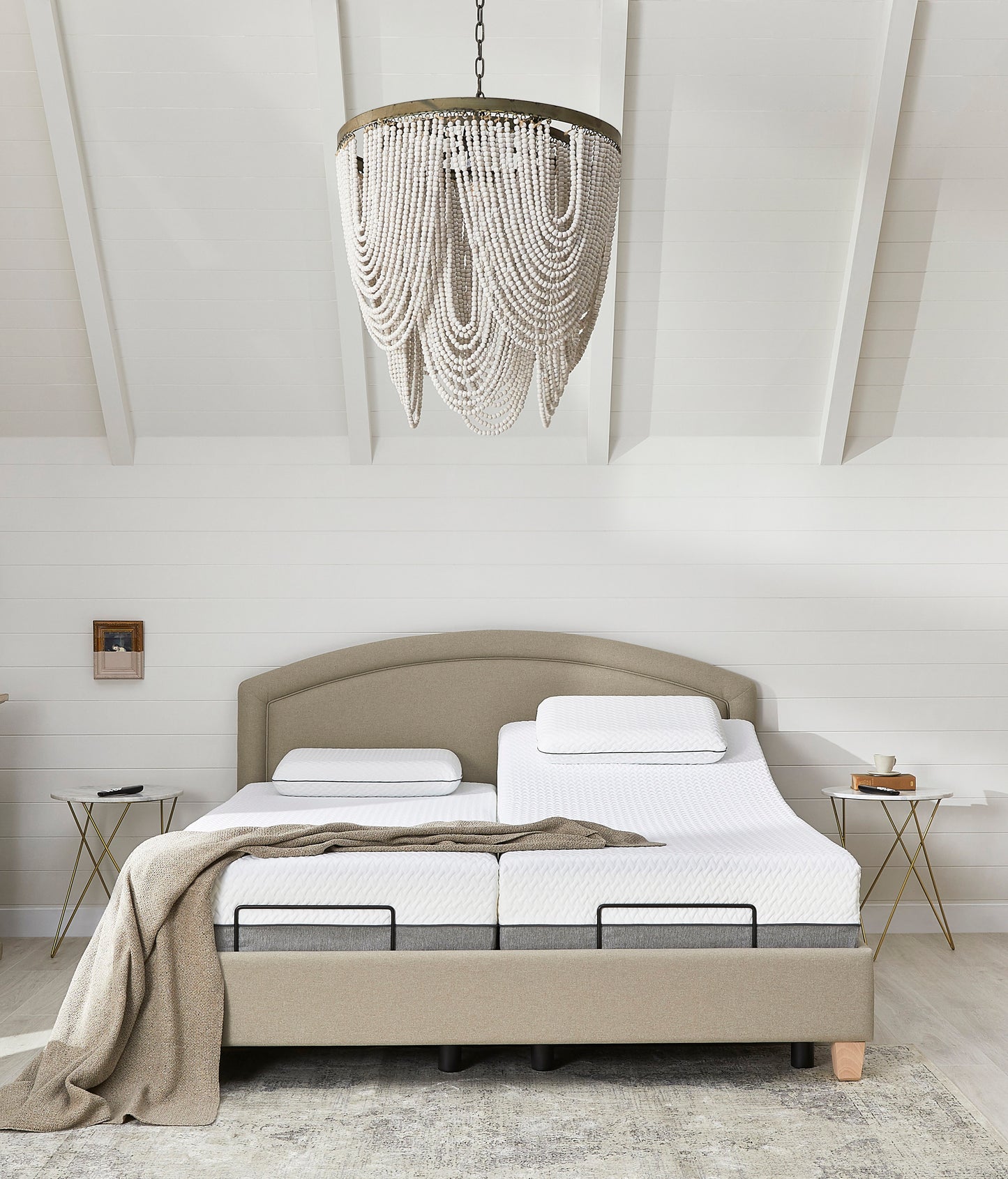 Eden Premium Upholstered Adjustable Bed With A Natural 2500 Pocket Sprung Medium Feel Mattress VAT FREE