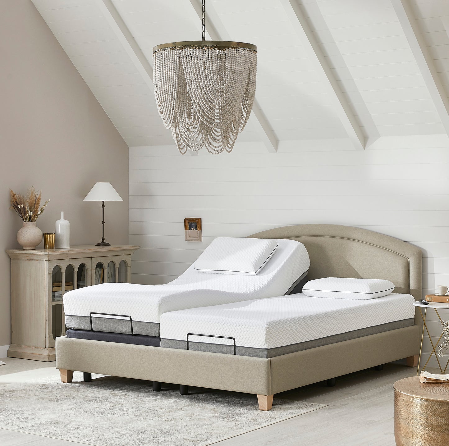 Eden Premium Upholstered Adjustable Bed With A Natural 2500 Pocket Sprung Medium Feel Mattress VAT FREE