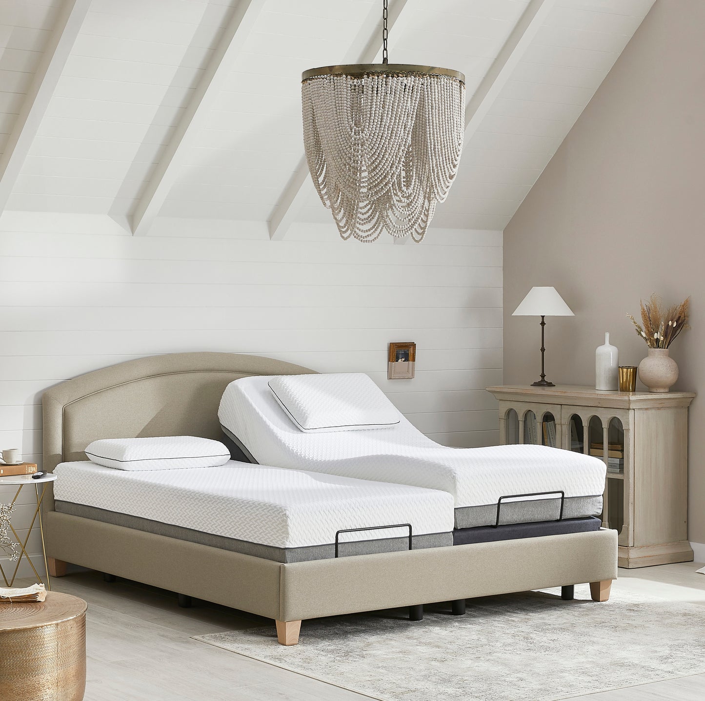 Eden Premium Upholstered Adjustable Bed With A Natural 2500 Pocket Sprung Medium Feel Mattress VAT FREE