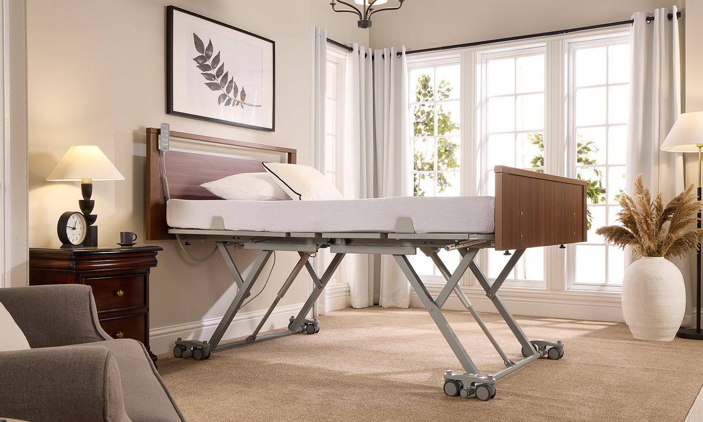 Solo Low Footboard Profiling High Low Floor Bed Home Care Adjustable Bed With A Choice Of Mattresses VAT FREE