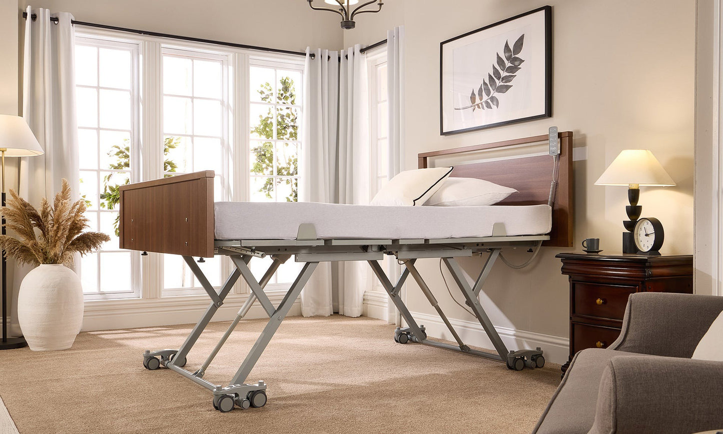 Solo Low Footboard Profiling High Low Floor Bed Home Care Adjustable Bed With A Choice Of Mattresses VAT FREE
