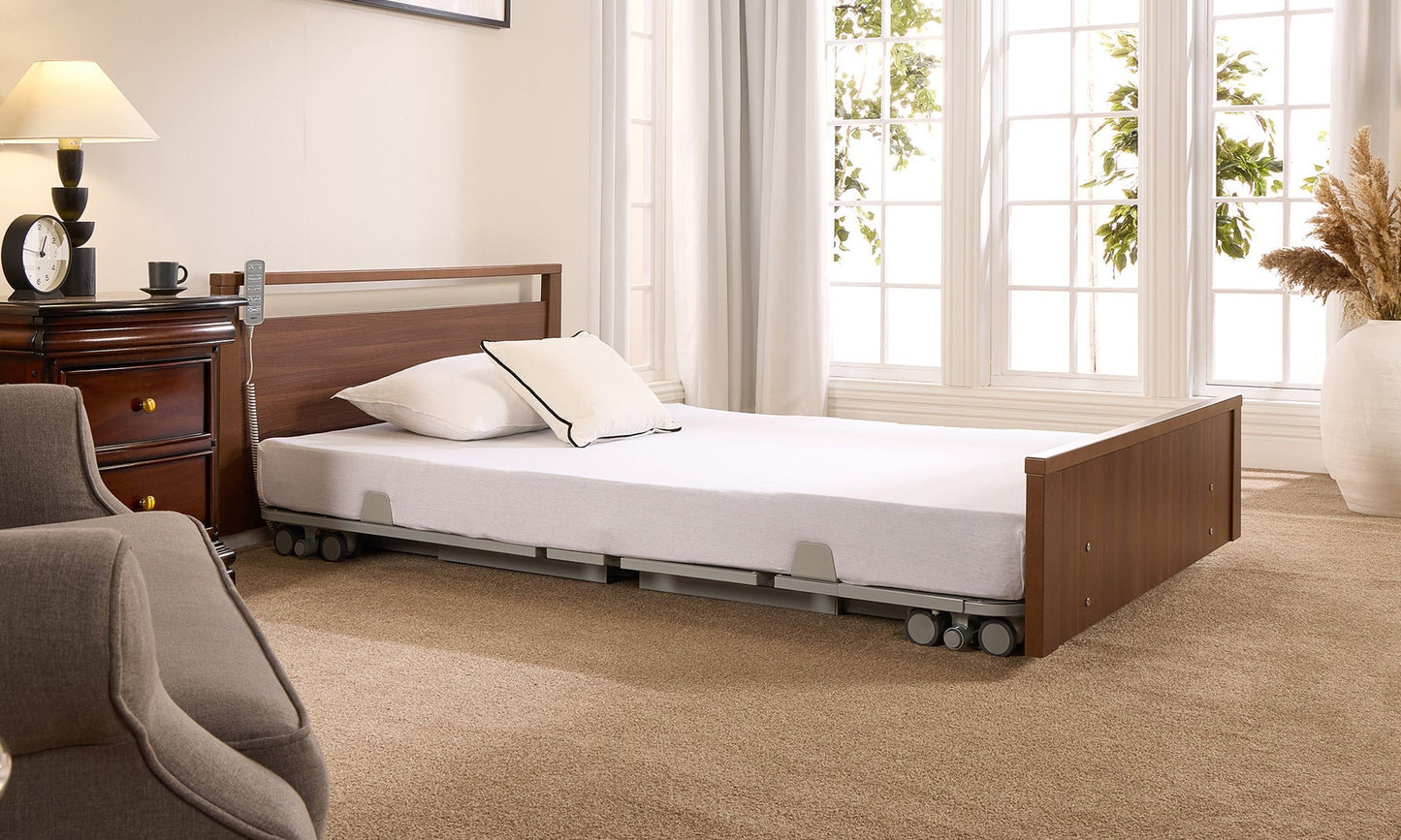 Solo Low Footboard Profiling High Low Floor Bed Home Care Adjustable Bed With A Choice Of Mattresses VAT FREE