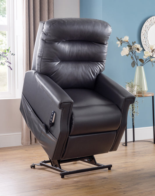 Celebrity Sandhurst Cloud Zero Triple Motor Rise And Recliner Leather Armchair With Adjustable Headrest Option VAT FREE