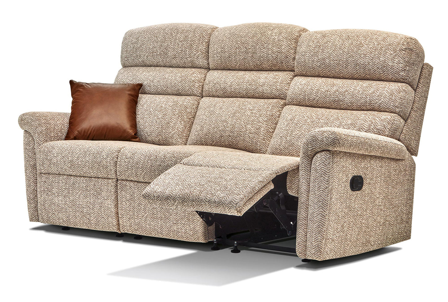Sherborne Comfi-Sit Three Seater Electric Reclining Fabric Sofa With Headrest Adjustment Option