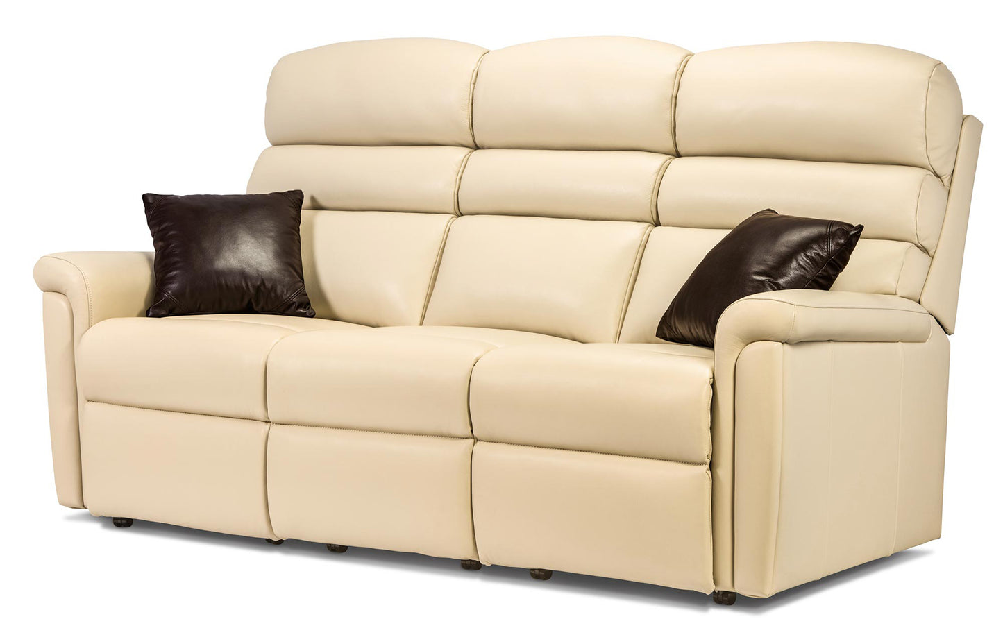 Sherborne Comfi-Sit Three Seater Fixed Leather Sofa
