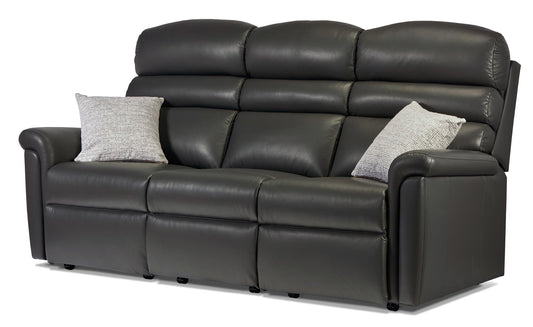 Sherborne Comfi-Sit Three Seater Fixed Leather Sofa