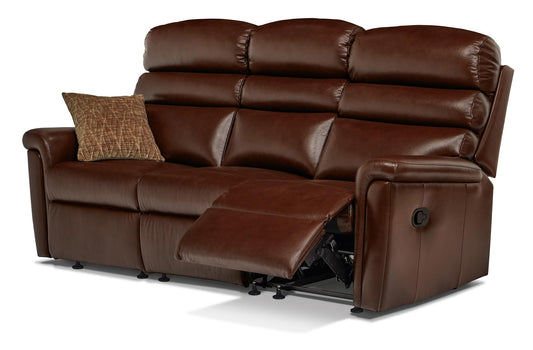 Sherborne Comfi-Sit Three Seater Electric Reclining Leather Sofa With Headrest Adjustment Option