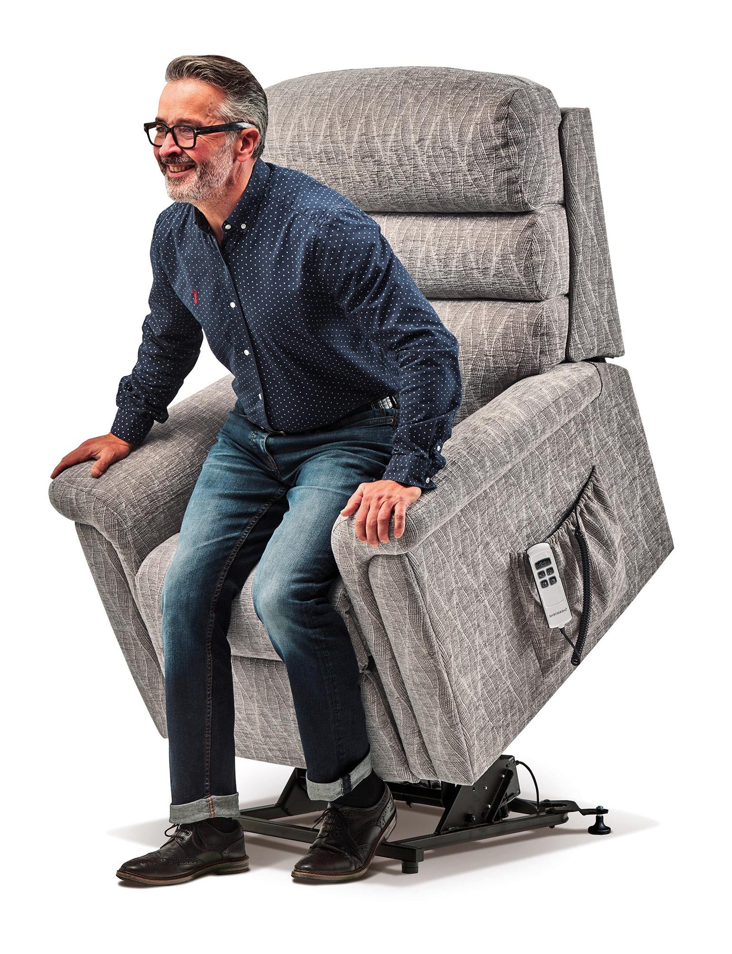 Sherborne Comfi-Sit Cloud Comfort Triple Motor Fabric Riser Recliner Armchair With Lumbar Or Headrest Adjustment Option VAT FREE