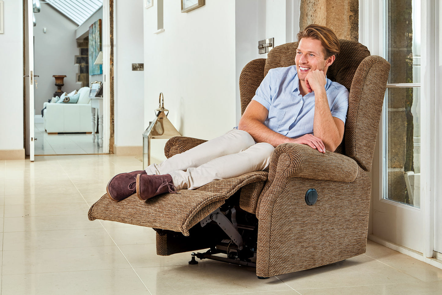 Sherborne Lynton Electric Recliner Fabric Armchair