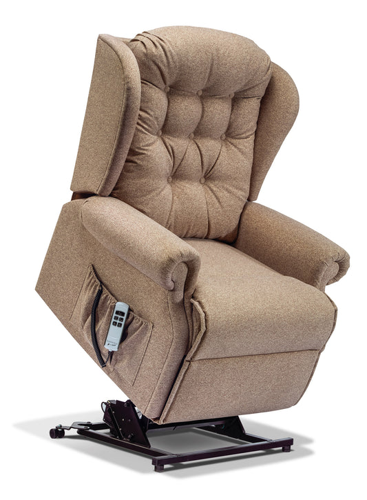 Sherborne Lynton Single Motor Fabric Rise And Recliner Armchair VAT FREE