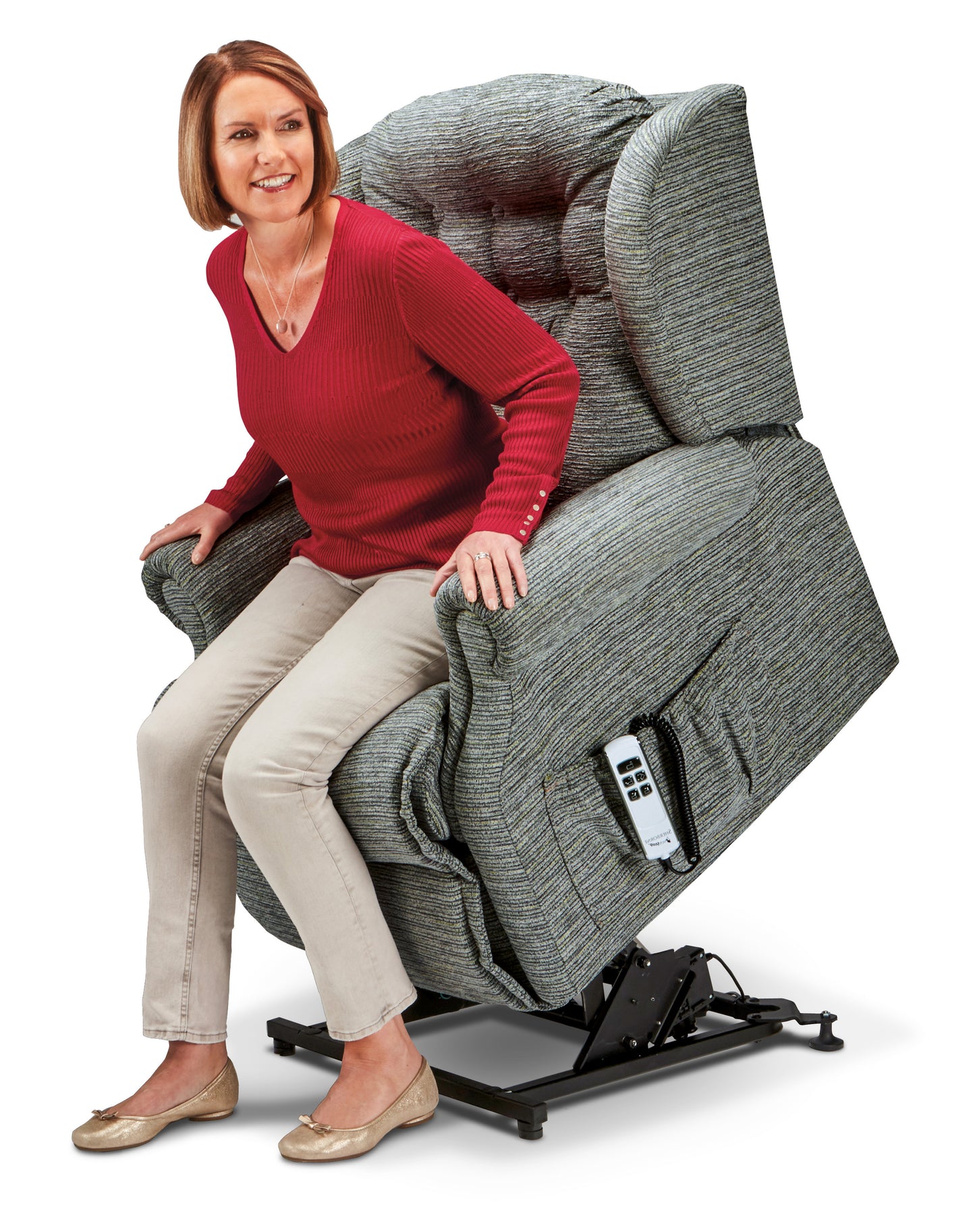 Sherborne Lynton Dual Motor Fabric Rise And Recliner Armchair VAT FREE