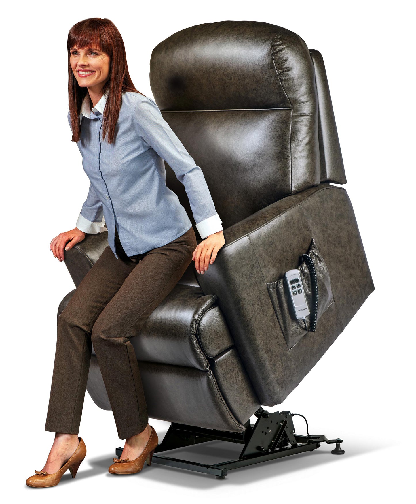 Sherborne Harrow Cloud Comfort Triple Motor Leather Rise And Recliner Armchair VAT FREE