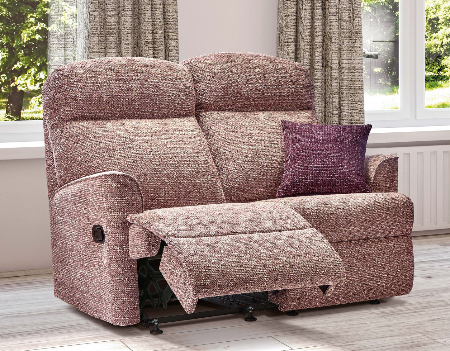Sherborne Harrow Two Seater Electric Powered Reclining Fabric Sofa