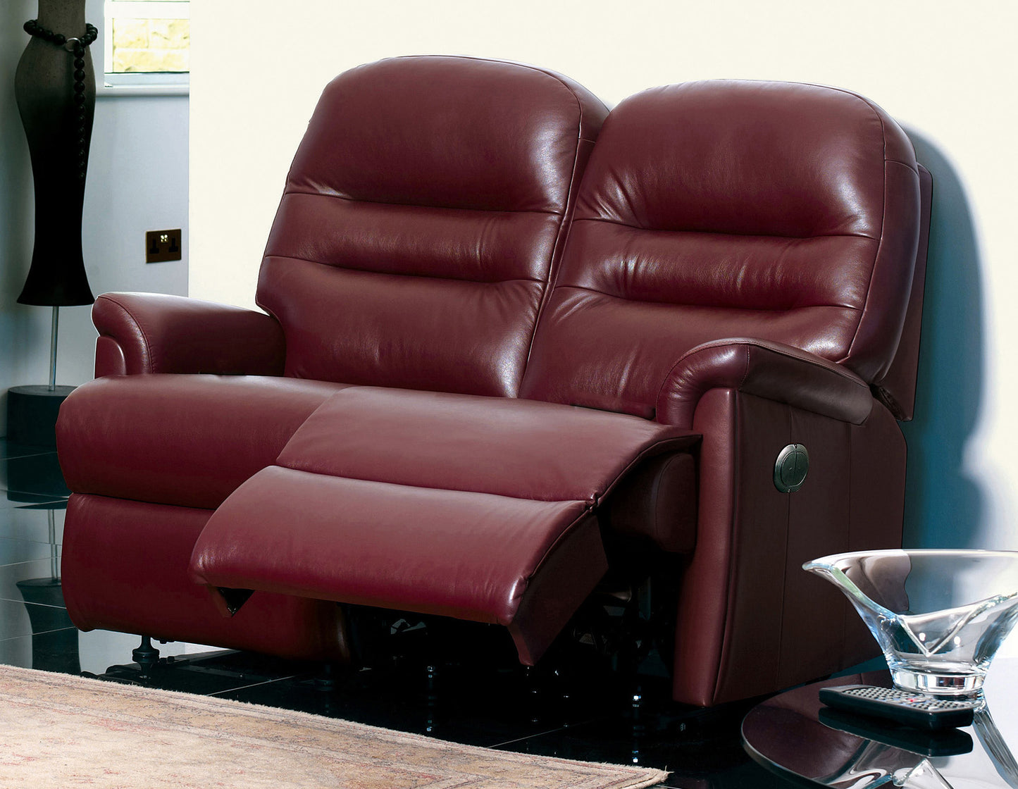 Sherborne Keswick Two Seater Manual Reclining Leather Sofa