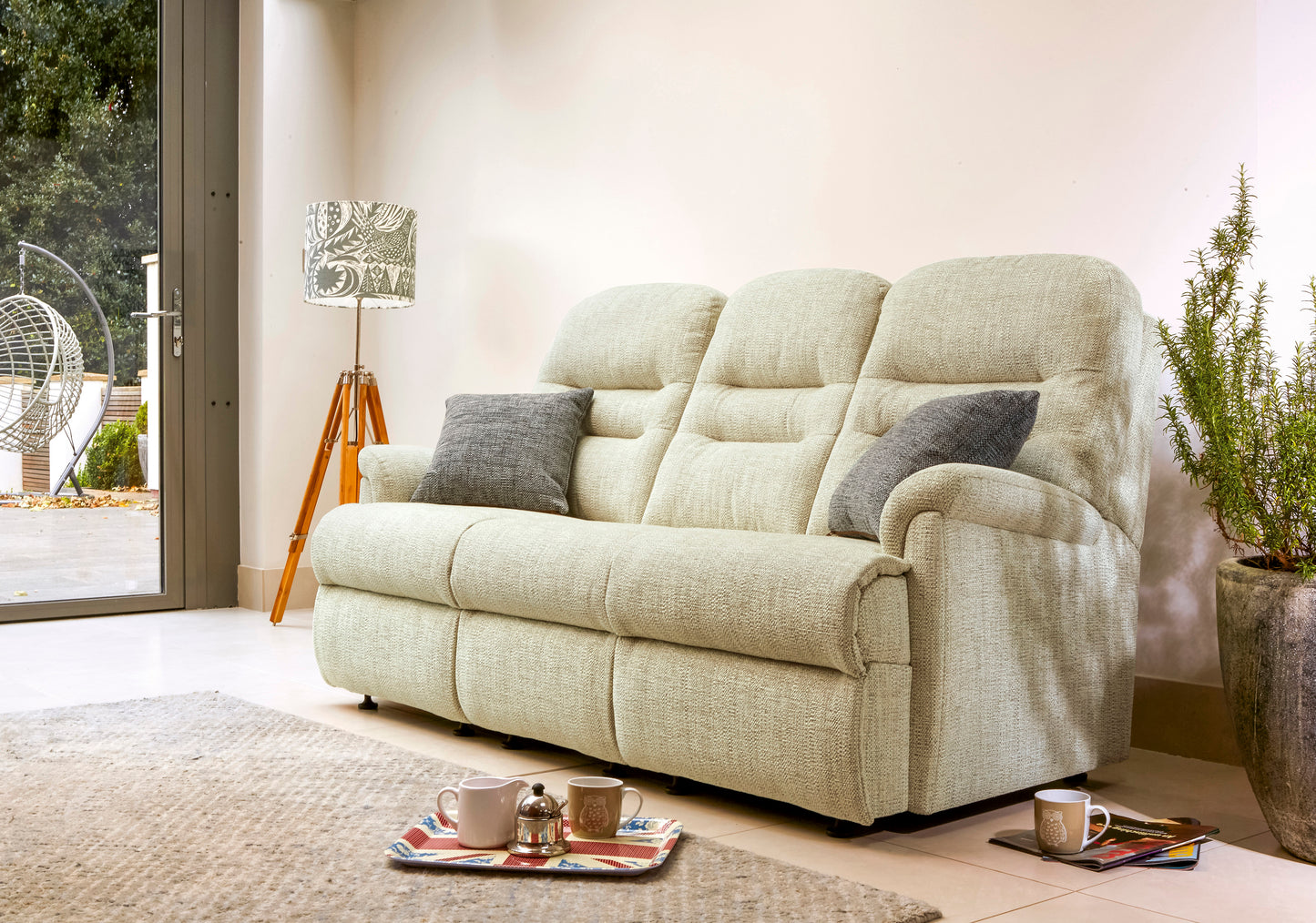 Sherborne Keswick Three Seater Manual Reclining Fabric Sofa