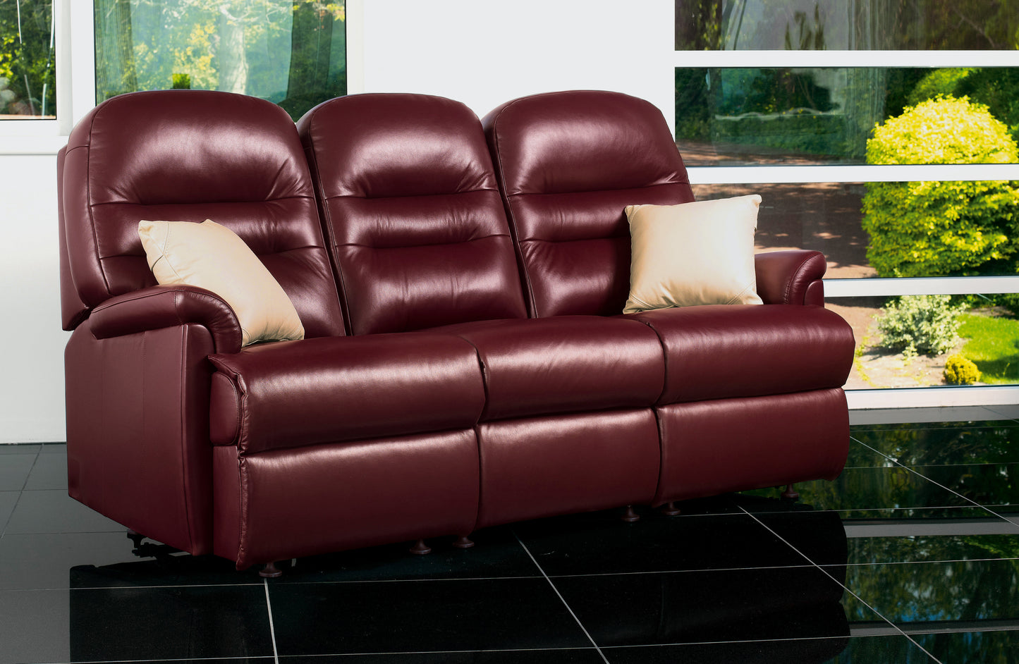Sherborne Keswick Three Seater Fixed Leather Sofa