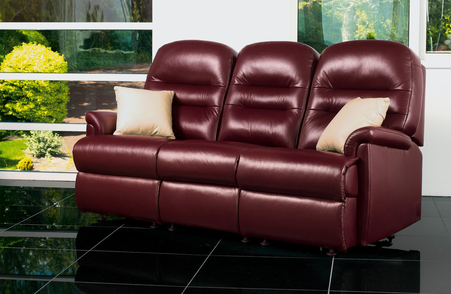 Sherborne Keswick Three Seater Fixed Leather Sofa