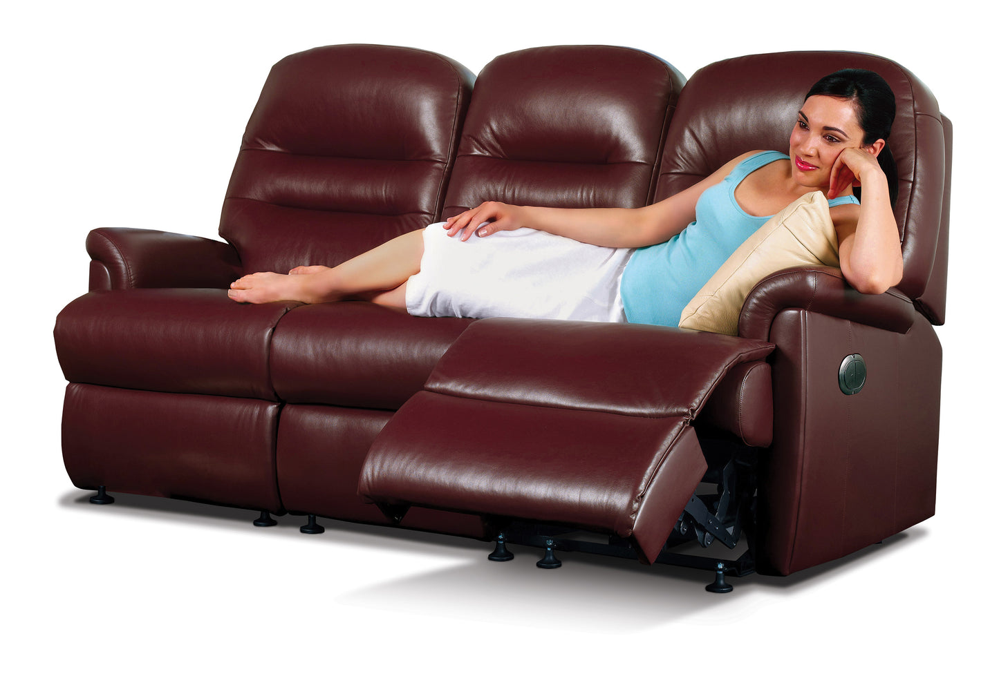 Sherborne Keswick Three Seater Electric Reclining Leather Sofa