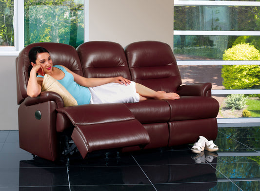 Sherborne Keswick Three Seater Manual Reclining Leather Sofa
