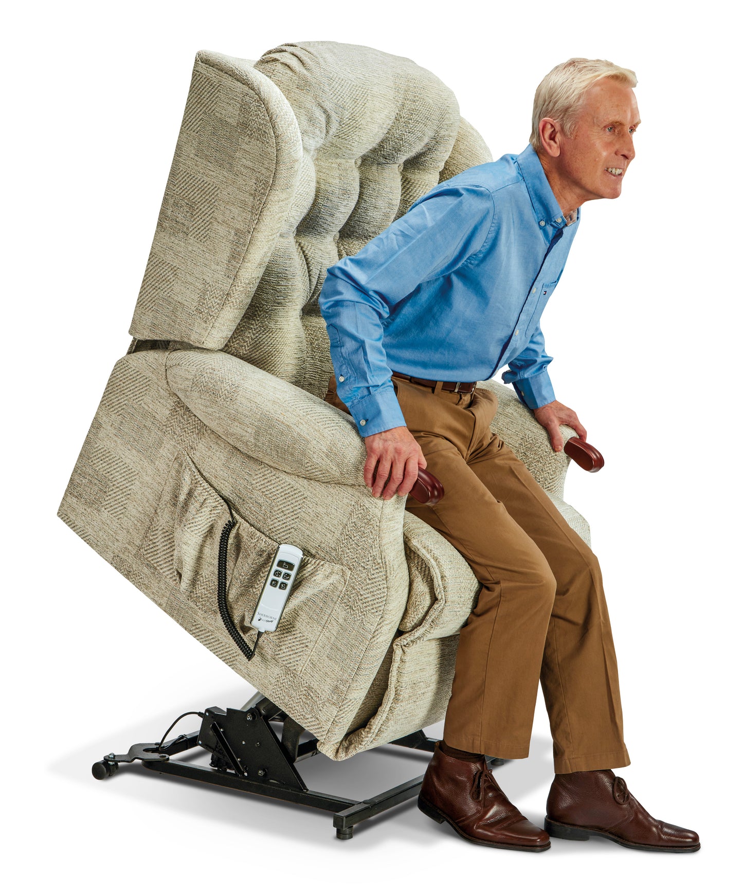 Sherborne Lynton Knuckle Cloud Comfort Triple Motor Fabric Rise And Recliner Armchair VAT FREE