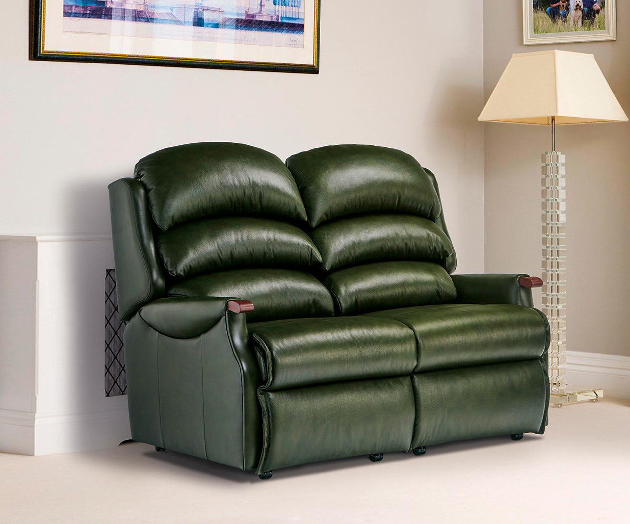 Sherborne Malham Two Seater Fixed Leather Sofa