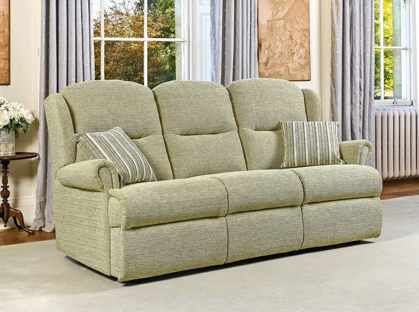 Sherborne Malvern Three Seater Manual Reclining Fabric Sofa