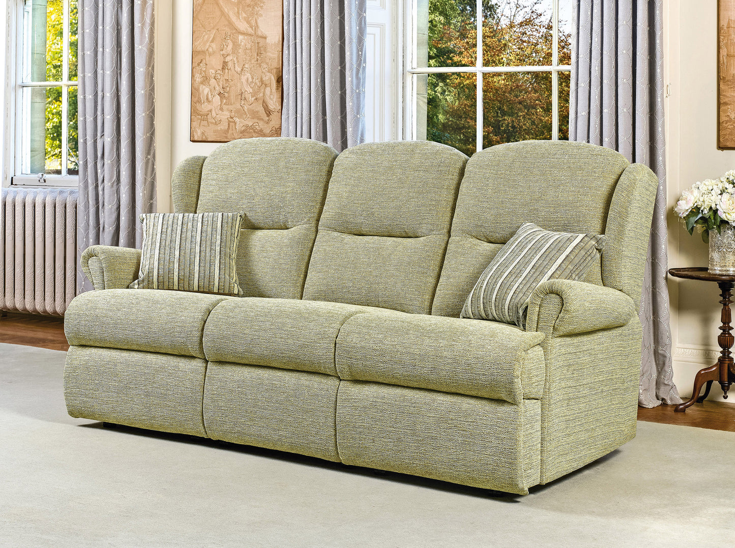 Sherborne Malvern Three Seater Electric Reclining Fabric Sofa